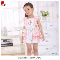 High quality girl summer sleeveless pink hydrangea romper